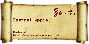 Zsarnai Appia névjegykártya